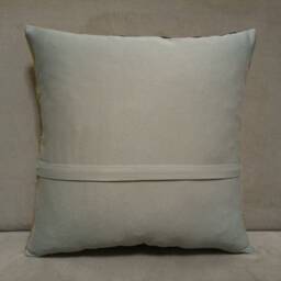 Patchwork Kilim Pillow 16 X16 Inches Anatolian Vintage Turkish Perde Cushion Wool Pillow Handmade - thumbnail 2