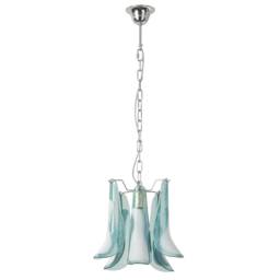 Murano Pendant Petali ??30 cm - Teal Venetian Glass Hand-Blown Italy Decorative Lamp - thumbnail 4