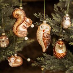 Woodland Metallic Gold Bronze Hedgehog Christmas Tree Decoration - Festive Season Winter Wonderland Nature Animals Pets Gift Family Friend - thumbnail 2