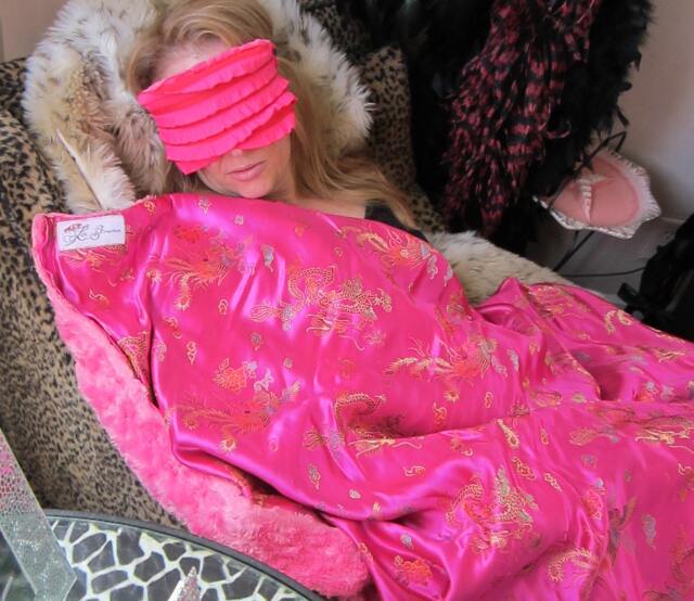 "Hot Pink Dragon Brocade Throw Blanket ""Princess" - image 1