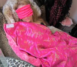 "Hot Pink Dragon Brocade Throw Blanket ""Princess"