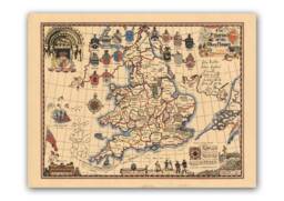 The Pilgrims Of The Mayflower- Old Map England & Holland- Vintage Poster- Wall Print- Ancient - thumbnail 1