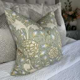William Morris Handmade Cushion Cover, Green Pillow Designer Cover , Double Sided Throw Scatter Sofa - thumbnail 1