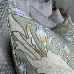 William Morris Handmade Cushion Cover, Green Pillow Designer Cover , Double Sided Throw Scatter Sofa - thumbnail 2