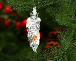 Christmas Memorial Feather, Feather Decoration, Memorial, Remembrance & Robins Appear. Robin
