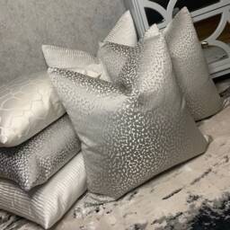 Luxury Cushion Cover, Modern Home Decor, Silver Cover Chair Sofa & Bed Pillow Designer Crater Prestigious Textiles Fabric - thumbnail 3