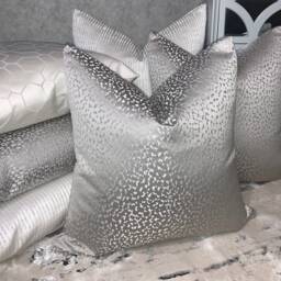 Luxury Cushion Cover, Modern Home Decor, Silver Cover Chair Sofa & Bed Pillow Designer Crater Prestigious Textiles Fabric - thumbnail 1