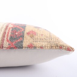 Handmade Turkish Kilim Pillow Embroidered Wool Cushion Cover - 18''x18'' - thumbnail 4