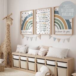 Set Of 3, Boys Personalised Bedroom Prints, Nursery Decor, Wall Art, Playroom Toddler Boy Room, Decor - thumbnail 3