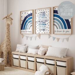 Set Of 3, Boys Personalised Bedroom Prints, Nursery Decor, Wall Art, Playroom Toddler Boy Room, Decor - thumbnail 2