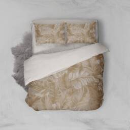 3D Feather Duvet Cover Set, Golden Bird Wing Bedding - thumbnail 2