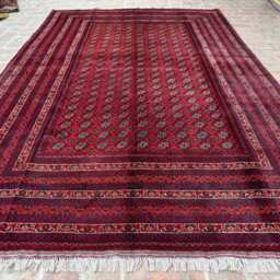 6x9 Hand-Knotted Afghan Bukhara Wool Rug - Oversized Tribal Boho Geometric Carpet Large Area For Living Room, Bedroom Ideal Gift - thumbnail 3