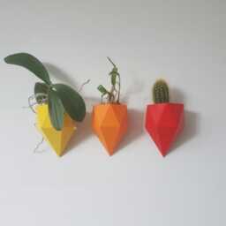 Diamond-Shaped Wall Planter, Geometric Vertical Garden Pot, Colorful Decor - thumbnail 1