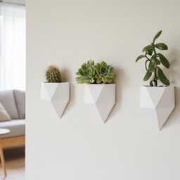 Diamond-Shaped Wall Planter, Geometric Vertical Garden Pot, Colorful Decor - thumbnail 2