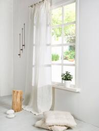 White Linen Curtain Panel - Extra Large With Ties- Washed Panels-Window Treatments - thumbnail 3