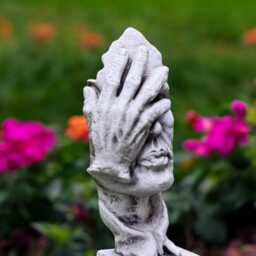 Concrete Facepalm Statue Abstract Hidden Face Sculpture Modern Stone Head Figurine Cement Home Decor Minimalist Thinker Art Gift For Him - thumbnail 4