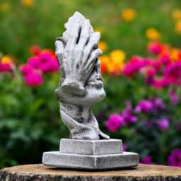 Concrete Facepalm Statue Abstract Hidden Face Sculpture Modern Stone Head Figurine Cement Home Decor Minimalist Thinker Art Gift For Him - thumbnail 3