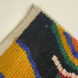 Authentic Multicolor Beni Ourain Rug Handwoven Moroccan Wool - thumbnail 4