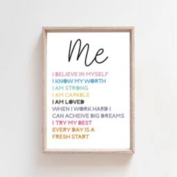 Positive Affirmation Prints, Girls Bedroom Decor, Wall Art, Rainbow Poster, Motivational - thumbnail 3