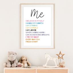 Positive Affirmation Prints, Girls Bedroom Decor, Wall Art, Rainbow Poster, Motivational - thumbnail 2