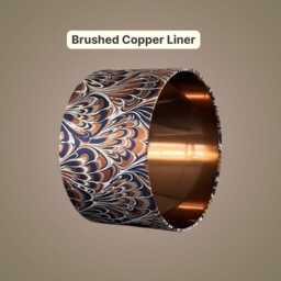 Navy & Burnt Orange Feather Marble Pattern Drum Lampshade - Iliv Vogue - thumbnail 2