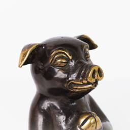 Bronze Pig Yoga Figurine, 4.2 - thumbnail 4