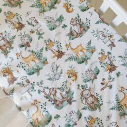 Forest Animals Baby Cot-Bed-Fitted-Sheet-100% Cotton, Woodland , Bear & Friends 60 X 120 cm 70 140 - thumbnail 2