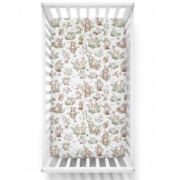 Forest Animals Baby Cot-Bed-Fitted-Sheet-100% Cotton, Woodland , Bear & Friends 60 X 120 cm 70 140 - thumbnail 3