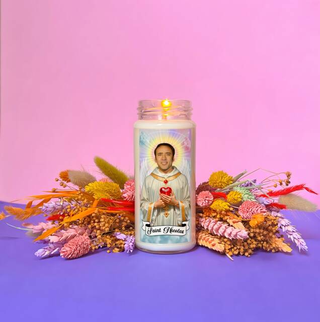 Saint Nicolas Prayer Candle 8Oz Scented Soy Wax Novelty Gift - image 1