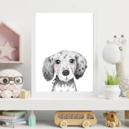 Puppy Cute Wall Print - Children's Nursery Playroom Decor Gift Bespoke A5 A4 A3 Framed - thumbnail 2