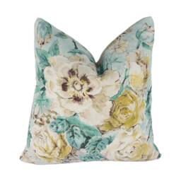 Sanderson - Giselle Gold/Jade Cushion Cover Throw Pillow Designer Home Decor