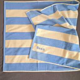 Personalised Striped Beach Towel, Embroidered Cotton Swim Custom Name Gift - thumbnail 2