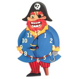 Handpainted Pirate Wooden Wall Clock, Kids Room Decor - thumbnail 3