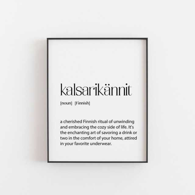 Finnish Print, Kalsarik??nnit, Gifts, Kalsarik??nnit Definition, Poster, A4 Quote Art, Finland - image 1