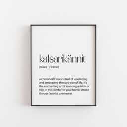 Finnish Print, Kalsarik??nnit, Gifts, Kalsarik??nnit Definition, Poster, A4 Quote Art, Finland - thumbnail 1
