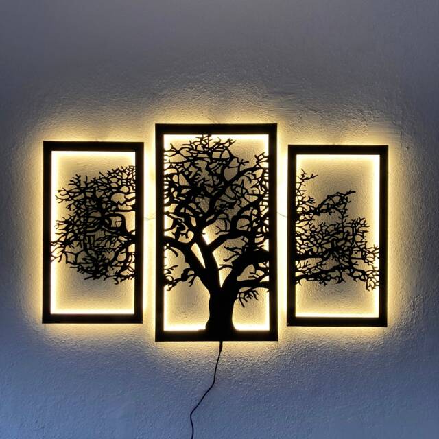 Led Light Tree Of Life, Tree Life Metal Wall Decor, Led Sign, Life Panel