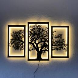 Led Light Tree Of Life, Tree Life Metal Wall Decor, Led Sign, Life Panel - thumbnail 1