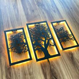 Led Light Tree Of Life, Tree Life Metal Wall Decor, Led Sign, Life Panel - thumbnail 3