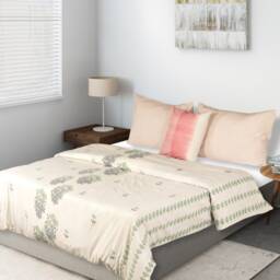 Farmhouse Pure Cotton Bedding, Double & Kingsize Duvet Set With Pillowcases, House Warming Gift, Coastal Lightweight Boho Bedding - thumbnail 2