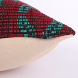 Vintage Turkish Kilim Pillow Cover 16'' Handwoven Wool Throw - thumbnail 4