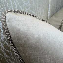 Satin Taupe Piped Cushion Cover Luxury Pillow Case With Bronze Piping Living Room Or Bedroom Decor - Interior Designer Style , All Sizes - thumbnail 2