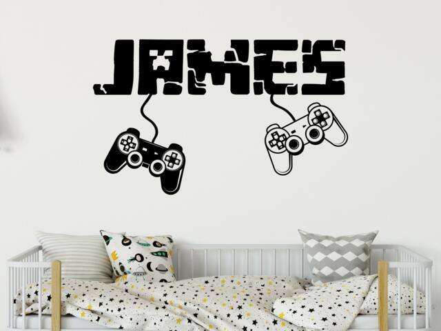 40% Off Gamer Custom Name Wall Decal - Personalized Boy Sticker Controller Video Game Teen Room Decor Nursery - image 1