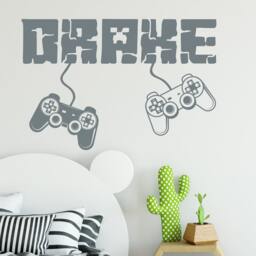 40% Off Gamer Custom Name Wall Decal - Personalized Boy Sticker Controller Video Game Teen Room Decor Nursery - thumbnail 2
