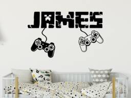40% Off Gamer Custom Name Wall Decal - Personalized Boy Sticker Controller Video Game Teen Room Decor Nursery - thumbnail 1