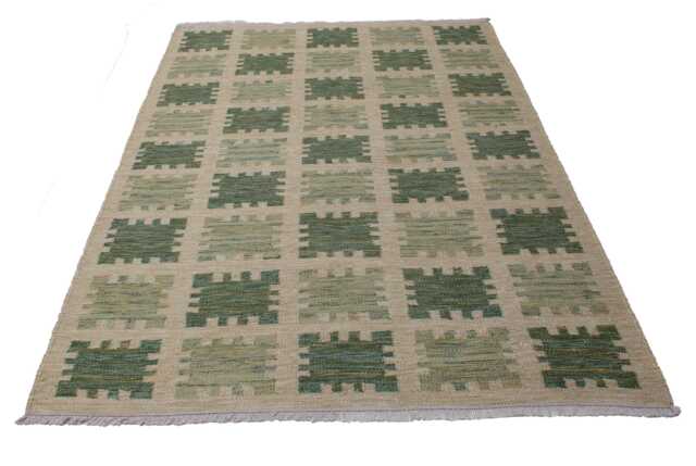 Handwoven Swedish Kilim Rug Scandinavian Flatweave, Wool & Cotton - image 1