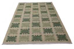 Handwoven Swedish Kilim Rug Scandinavian Flatweave, Wool & Cotton - thumbnail 1