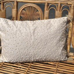 Made To Order 100 Pc Cotton Lurex Pillow Cover Handmade Beaded Decorative Pillows - thumbnail 2