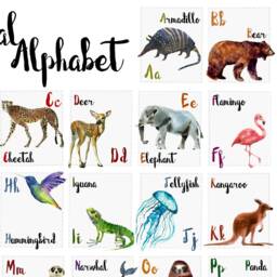 Animal Alphabet, Alphabet Poster, Nursery Print, Zoo Animals, Kids Childrens Home, A5, A4, A3 - thumbnail 2
