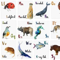 Animal Alphabet, Alphabet Poster, Nursery Print, Zoo Animals, Kids Childrens Home, A5, A4, A3 - thumbnail 3