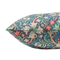 William Morris Golden Lily Boudoir Cushion in Sapphire Blue. Vintage Arts & Crafts Style Botanical & Floral Print. 17x12 - thumbnail 2